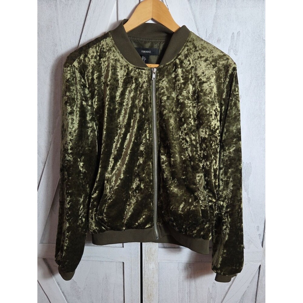 Forever 21 Crushed Velvet Jogger Jacket Size L